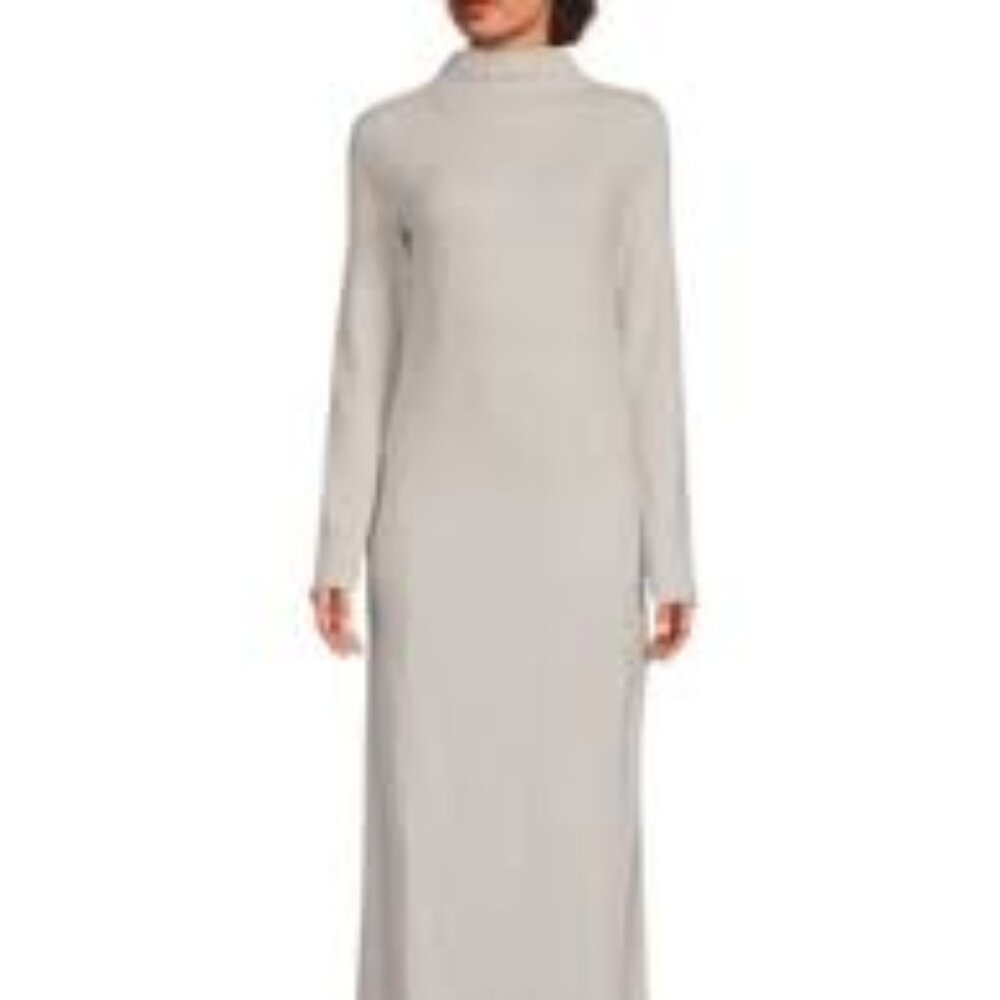 rag & bone Harlow Wool Turtleneck Dress Stone